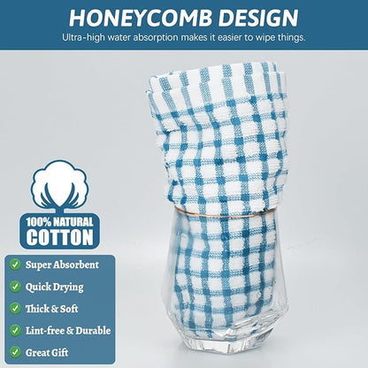 Nialnant 12 Pack Dish Towels for Kitchen, 100% Cotton Soft Dish Rags, Quick