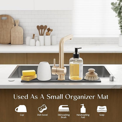 Kitchen Sink Splash Guard – Stone Diatomite Faucet Drying Matt, Modern Kitchen