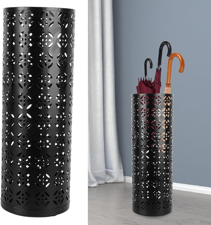Round Umbrella Organizer Bin, Freestanding Metal Umbrella Holder Umbrella Stand Rack for Entryway, Canes Walking Sticks Holder Rain Collection for Home, Office (S 62x50cm / 24.41x19.69in)