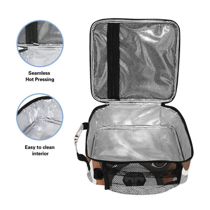 Pfrewn Dog Pattern Lunch Box Boxer Dog Insulated Lunch Bag Reusable Cooler Meal Prep Bags Lunch Tote with Shoulder Strap for School Kids Office Adult