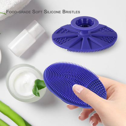 INNERNEED Super Soft Silicone Face Cleanser and Massager Brush Manual Facial Cleansing Scrubber Handheld Wash Pad for Sensitive, Delicate, Dry Skin (Pack of 4)