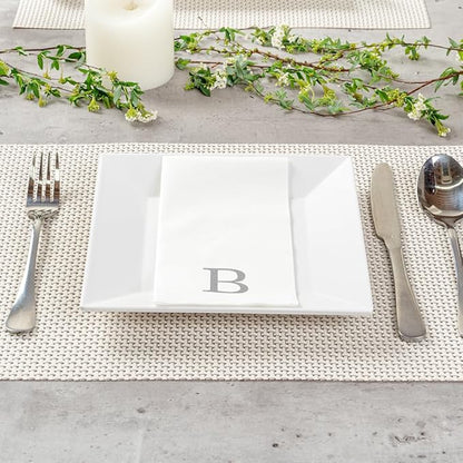Luxenap 15.8 X 7.9 Inch Linen-Feel Guest Towels, 2000 Lettered Hand Towels