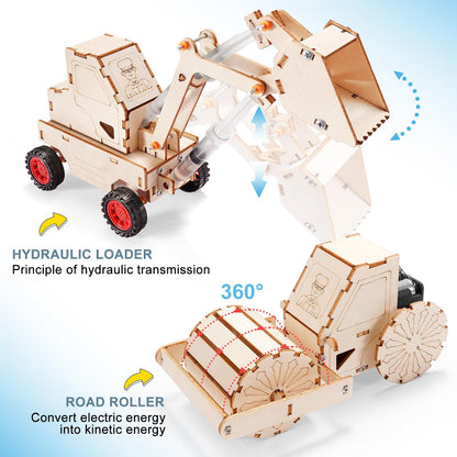 STEM Kits for Kids Ages 8-10 10-12, Wood Building Crafts Kit for Boys 8-12, Model Car Kit, 3D Wooden Puzzles Woodworking Science Projects, Construction Engineering STEM Toys for 8 10 13 12 14 Year Old
