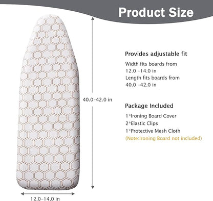 SheeChung 14"x42" Over The Door Ironing Board Cover and Pad, Thick Iron Covers