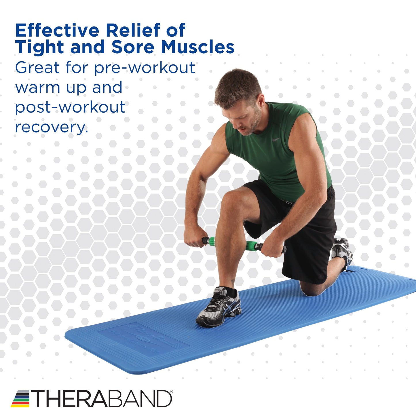 THERABAND Roller Massager +, Muscle Roller Stick for Self-Myofascial Release, Deep Tissue Massage Rolling Pin, Trigger Point Release, Muscle Soreness, Best Gifts for Runners, Athletes, Crossfit