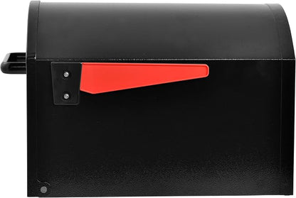 Mail Boss Orca XL Extra Large Steel Mailbox – USPS Approved T4 Rural Mailbox – Heavy-Duty Galvanized Steel, Powder-Coated, Non-Locking Design – Model #7306, Black