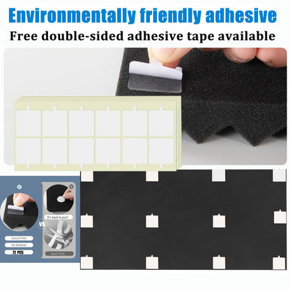 4 Pack Acoustic Panels, 48 x 24 x 2" Sound Proof Foam High Density Studio Wedge Tiles Fire Resistant Acoustic Panels for Home Office, Echo Reduction, Studio,Noise Dampening (Black-4 Pack)