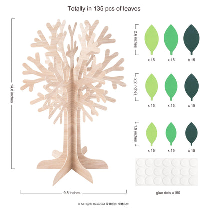 Cheerland Tree of Life Centerpiece Table Decor Thankful Tree for Kids Classroom Activity Fun Gratitude Trees Kit Rustic Woodland Party Supplies Spring Green Leaves 3D Customizable School Decorations