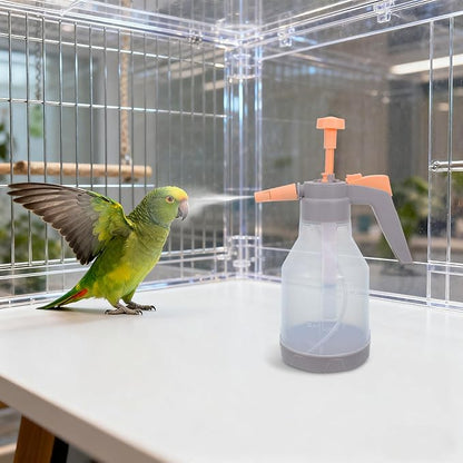 Bird Bath Sprayer for Parrots: Ultrafine Avian Pump Mister - 1.5L/50.72 Fl Oz Handheld Bird Bath Habitat Cleaner for Parakeets Macaws Cockatiels
