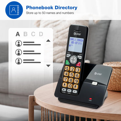 AT&T EL1121-21 2-Handset DECT 6.0 Cordless Landline Phone with Caller ID, Full-Duplex Speakerphone, Backlit Display & Keypad - Quiet & ECO Mode