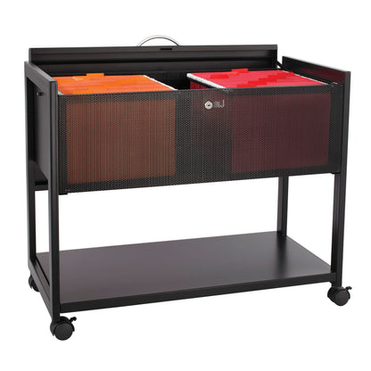 Safco Mobile File Cart, Fits Letter and Legal-Size Hanging Folders, Includes a Locking Lid & 2 Keys