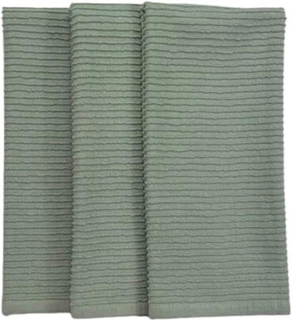 Serafina Home Sage Green Kitchen Dish Towels 100% Cotton Cloth Soft Cleaning