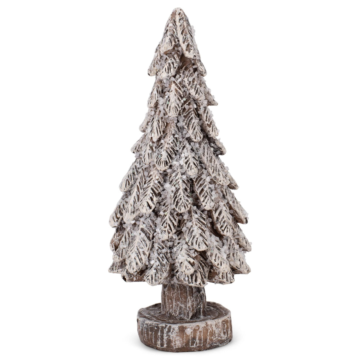 Transpac Rustic Snowy Tree Cream and Brown 5 Inch Resin Figurine Set of 3