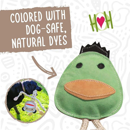 HuggleHounds Natural Rope Knottie - Leather Dog Toys for Aggressive Chewers, All Natural Cotton, Interactive Leather Toy for Small or Large Dog Breeds, Tough & Durable Chew Toy - Stuey Sock Monkey