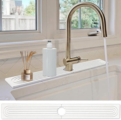 Stone Faucet Mat for Kitchen Sink- 23.6''x 3.9''Diatomite Fast-Drying Faucet Mat
