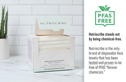 Disposable Face Towels XL, Makeup Remover Cleansing Wipes, 100% Natural