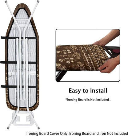 Grey Flower Print Ironing Board Cover and Pad Full Size Iron Board Cover Home