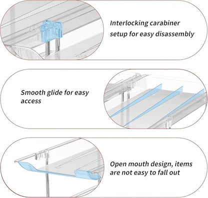 Attelite Can Organizer for Pantry, 6 Sets 3Tiers Can Storage Organizer Pantry, Soda Can Organizer for Fridge 72 Cans Rack Automatic Rolling Stackable Canned Food Organizer,Clear