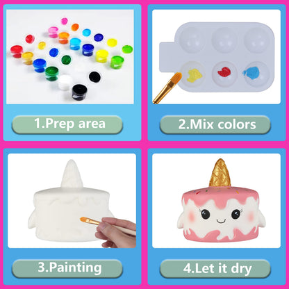 Jim&Gloria Paint Your Own Squishies, Jumbo Squishy Gifts for Girls and Boys 8 9 10 11 12 13 14, Arts and Crafts for Kids, Party Favors for Birthday, Christmas Gift for Kids, Pack of 3