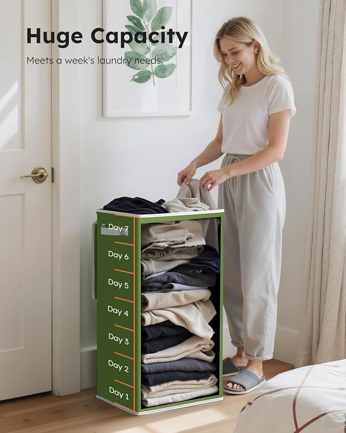 SOLEDI Laundry Hamper with Lid 100L Large & Tall Collapsible Laundry Basket