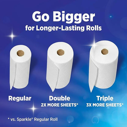 Sparkle Tear-A-Square Paper Towels, 3 Triple Rolls = 9 Regular Rolls, Strong