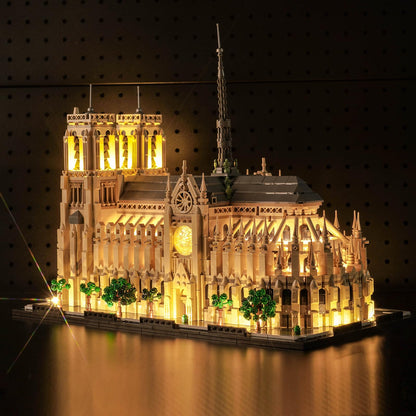 LocoLee Light Kit Compatible with Lego Notre Dame Cathedral Architecture 21061, Creative Lighting Set Accessories Compatible with Lego Paris Notre Dame 21061 Set, No Models Only Light (RC Version)