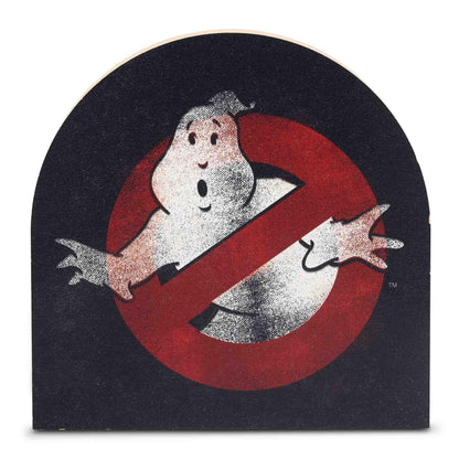 Ghostbusters Logo Shelf Sitter Decoration - Fun Wood Block Sign for Movie Room or Halloween Decor