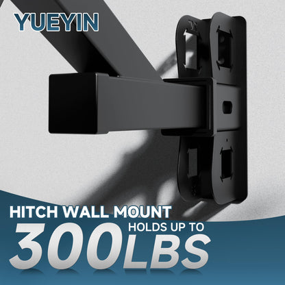 YUEYIN Hitch Wall Mount Receiver, Bike Rack Organiser, Maximum Load 300LBS, Garage Wall Mount Organiser for Bike Rack, Cargo Rack, Trailer Hitch, Snowboard Rack (2“ Receiver)
