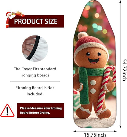 Nuxovilar Ironing Board Covers Winter Gingerbread Man Pattern Polyester 15x54