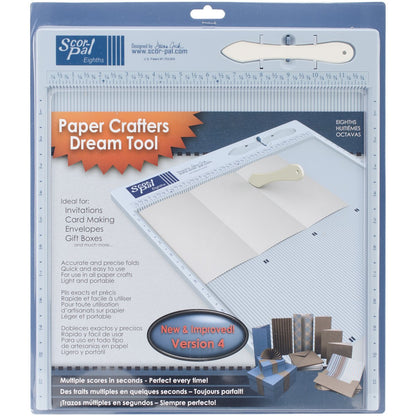 Scor-Pal Scoring Board, 12" x 12", 1/8" Space Grooves, Measuring and Scoring Tool for Card Making, Envelopes, Boxes, and Paper Crafts