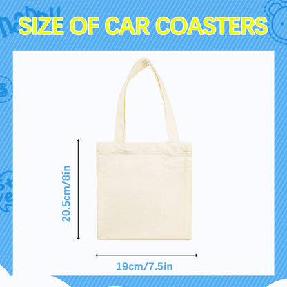OKBA 20 Pcs 8X7.5 Inch Sublimation mini tote bags,Blank Canvas Tote Bags Reusable Grocery Bags, small bags for kids DIY (Beige)