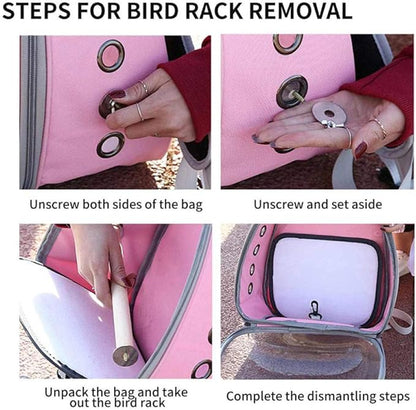 Bird Carriers Parrot Backpack Small Carrying Cage Outdoor Travel Comfortable Breathable Extensible Carrier Backbag 1Pcs Blue