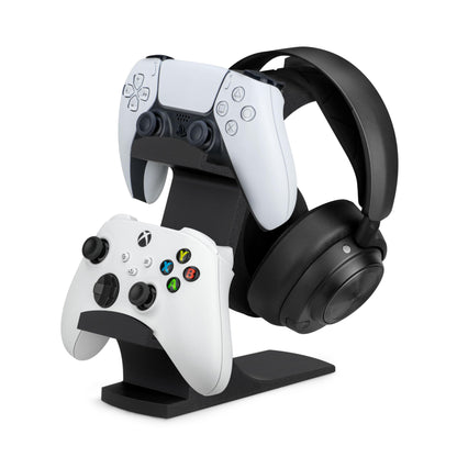 BRAINWAVZ The Gravitas - Headphone Stand & Game Controller Holder for Desk - Universal Design for All Types of Headsets & Gamepads (Black)