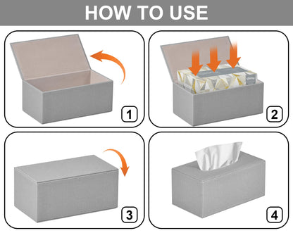 Colylan Tissue Box Cover Rectangular Tissue Box Holder for Bathroom (Grey)