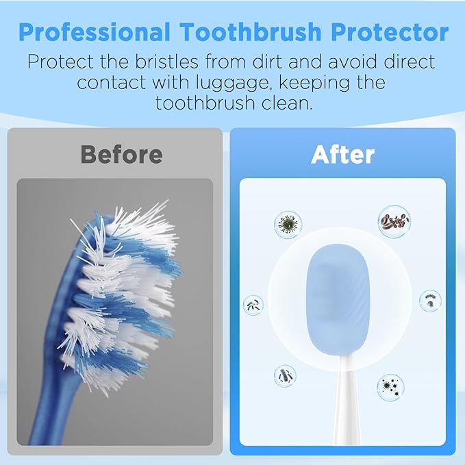 Toothbrush Covers Caps 6 Pack, Silicone Toothbrush Head Protector Replacement