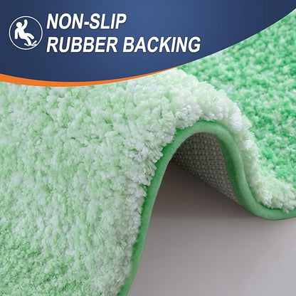 OLANLY Bathroom Runner Rugs Mat 44x24, Extra Soft Absorbent Microfiber Bath Rugs, Rubber Backing, Quick Dry, Washable Long Bath Mats for Bathroom Floor, Tub and Shower, Home Decor Accessories, Green
