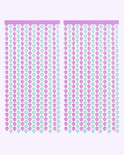 xo, Fetti Party Mermaid Shell Foil Curtain - Set of 2 | Mermaid Birthday Party Supplies, Under The Sea Decorations, Let's Shellabrate, Sea Creatures Favors, Ocean Animal