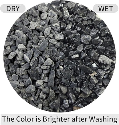 FANTIAN 10LB Black Pea Gravel for Landscaping, 3/8 Inch Black Pebbles for Plants Cactus Succulent Fish Tank and Garden Black Stones