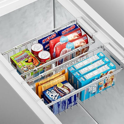 Orgneas Freezer Baskets for Chest Freezer, Capacity Expandable Deep Freezer