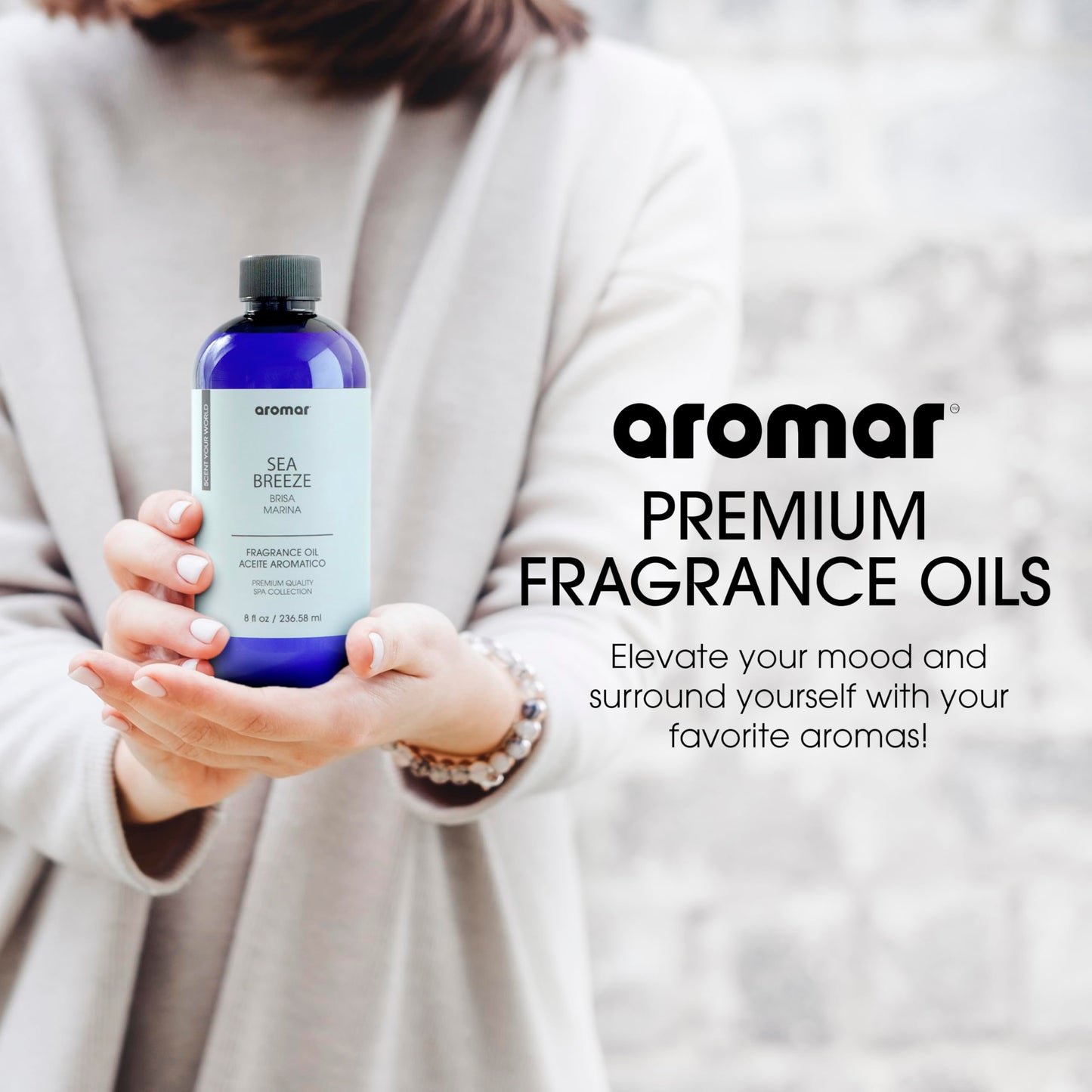 AROMAR Premium Fragrance Oil - Essential Oil for Diffusers & Home Aromatherapy - Cool Waters - 8oz
