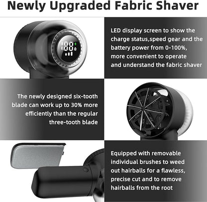 Fabric Shaver Electric Lint Remover Rechargeable Sweater Shaver Dual Protection