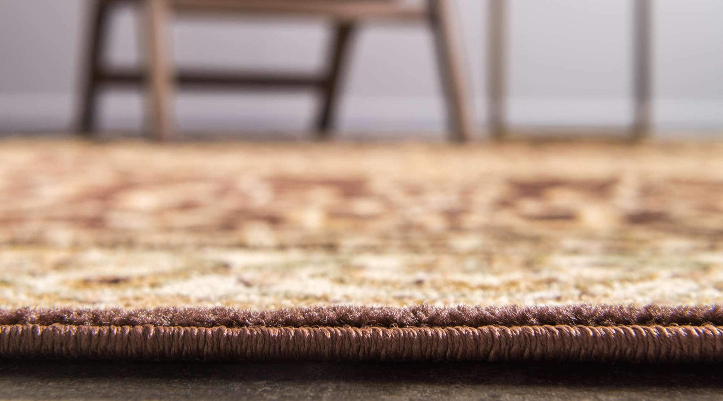 Unique Loom Versailles Collection Traditional Classic Medallion Floral Motif Area Rug (6' 0 x 6' 0 Round, Brown/ Ivory)