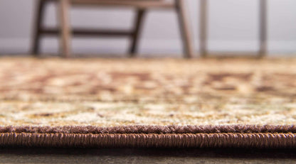 Unique Loom Versailles Collection Traditional Classic Medallion Floral Motif Area Rug (6' 0 x 6' 0 Round, Brown/ Ivory)