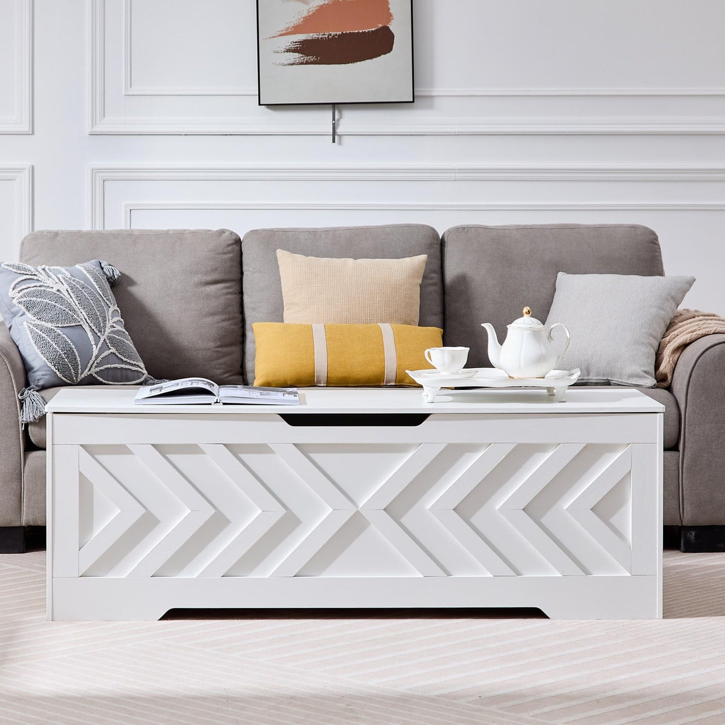 XDliv 55.1” Storage Bench, Extra Large Entryway Bench with Storage,Storage Chest with 2 Safety Hinges,Blanket Storage,Shoe Storage Chest for Bedroom,Living Room,Easy Assembly. (White)