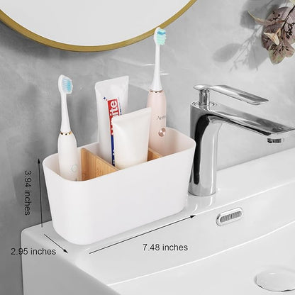 Toothbrush Holders for Bathrooms, Bamboo Tooth Brush Holder