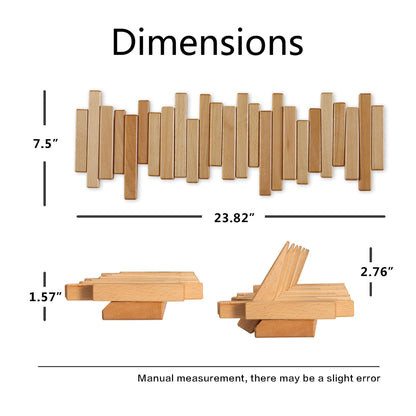 Acsigesn Wooden Coat Rack Wall Mounted Sticks Multi Rack Solid Handmade Natural Beech Wood Artwork with 6 Flip-Down Unique Modern Hooks for Coats Bag Hat Umbrella