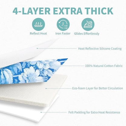 Ironing Board Cover and Pad 15x54 Inch Standard Ironing Board Cover