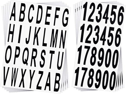 10 Sheets Mailbox Numbers and Letters Stickers for Outside Stick on Black Vinyl Alphabet Number Decals Sticky for Home Business Apartment Address Window Door Car Truck (3 x 1 Inch, 3 x 1.2 Inch)
