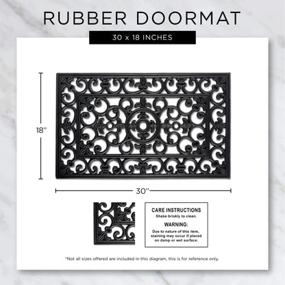DII Rubber Doormats Collection All Weather, 18x30, Lattice