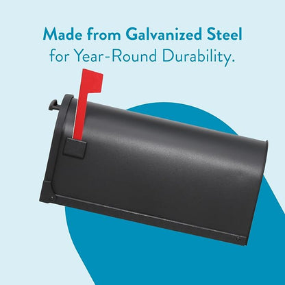 Architectural Mailboxes Arlington Post Mount Mailbox, Black, Large | Galvanized steel build for outside with weather-resistant build and rust-resistant powder-coat finish. USPS approved.